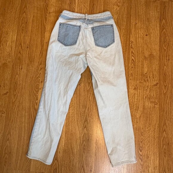 Pacsun Y2K Two-Tone Patchwork Mom Jeans Size 27 Denim Sustainable 90s Vintage - Picture 3 of 9